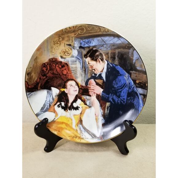 Gone With The Wind Scarlett And Rhett Honeymoon 1990 Plate Wall Decor Fine China - Picture 1 of 13